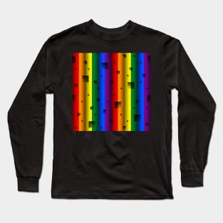 LGBTI flag colors seamless pattern (bars and squares) Long Sleeve T-Shirt